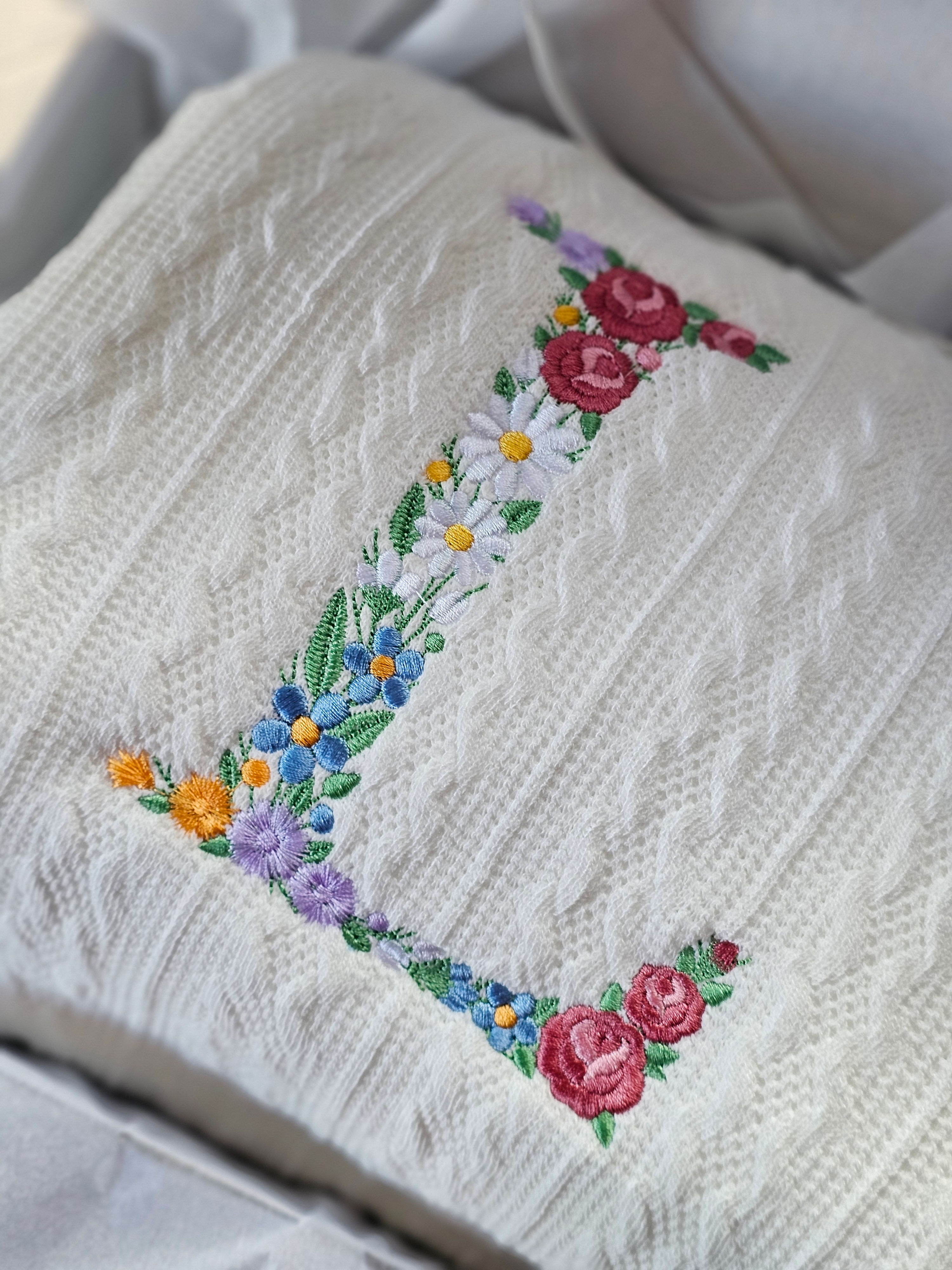 Floral Personalised Baby Blanket