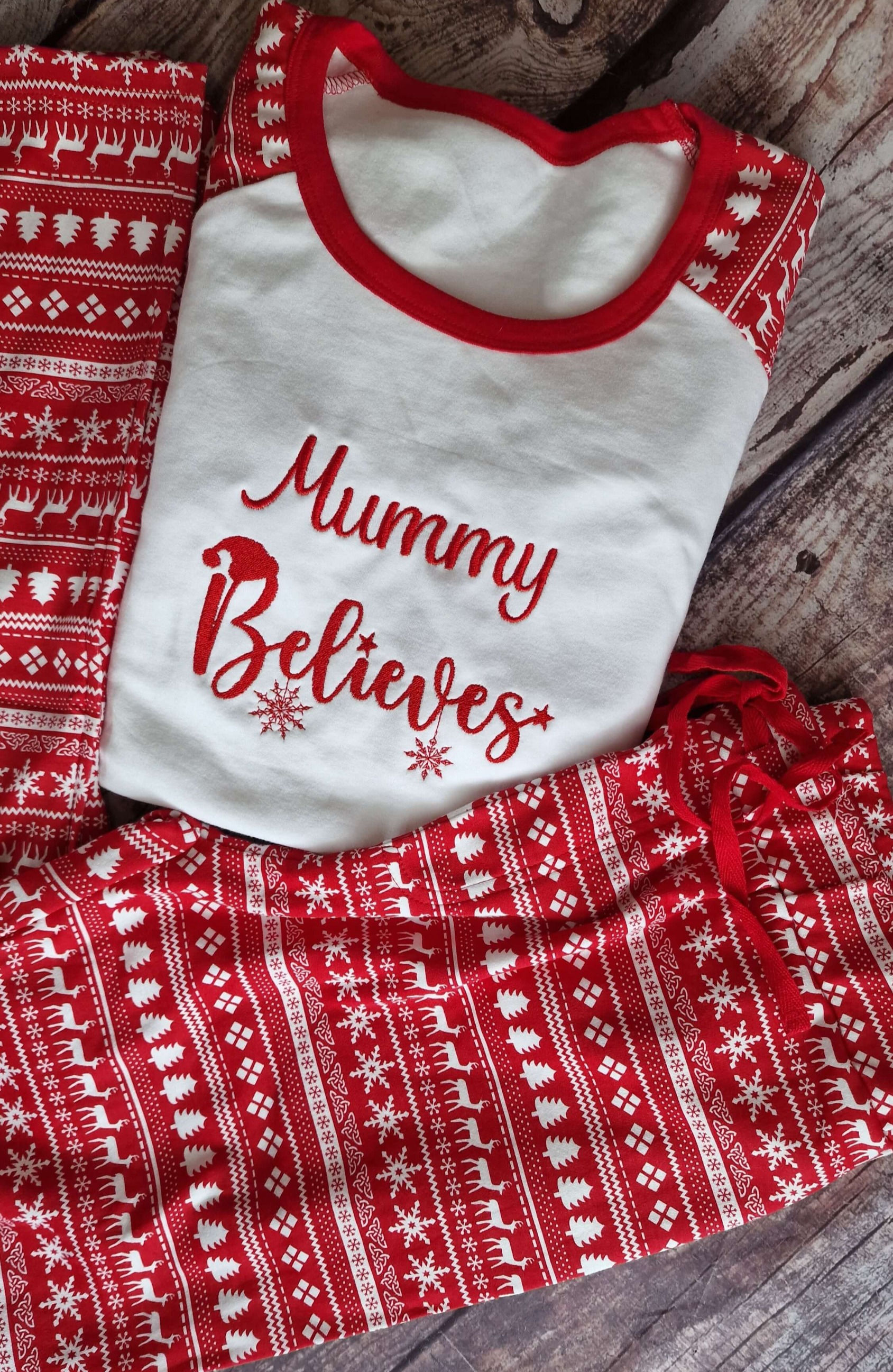 Nordic Pattern - Personalised Christmas Pyjamas 'Snowflake Design'