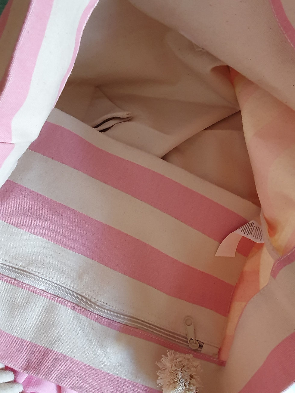 Thumbnail: Personalised Nautical Beach Bag - Pink/Natural
