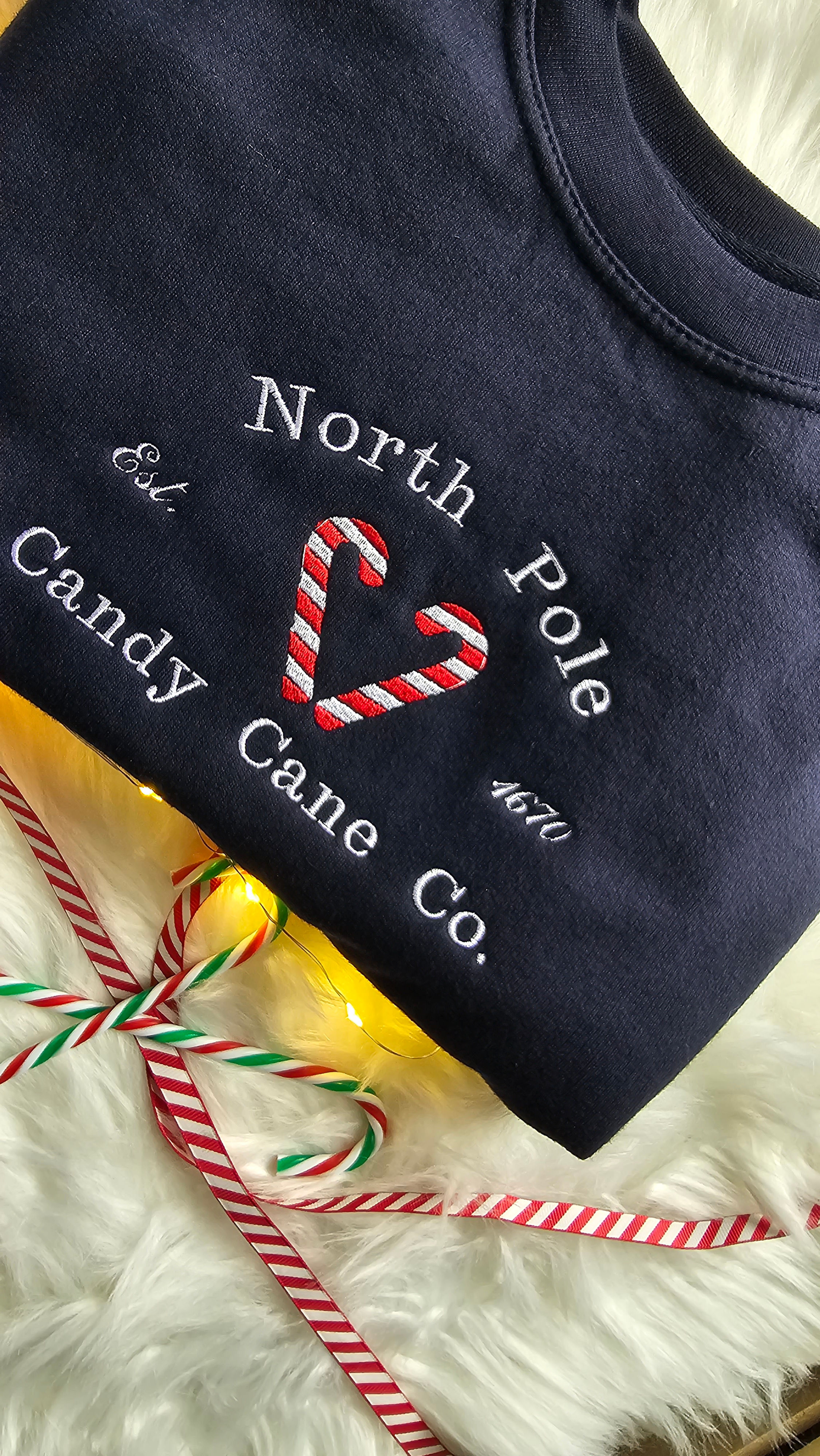 North Pole Candy Cane Sweatshirt