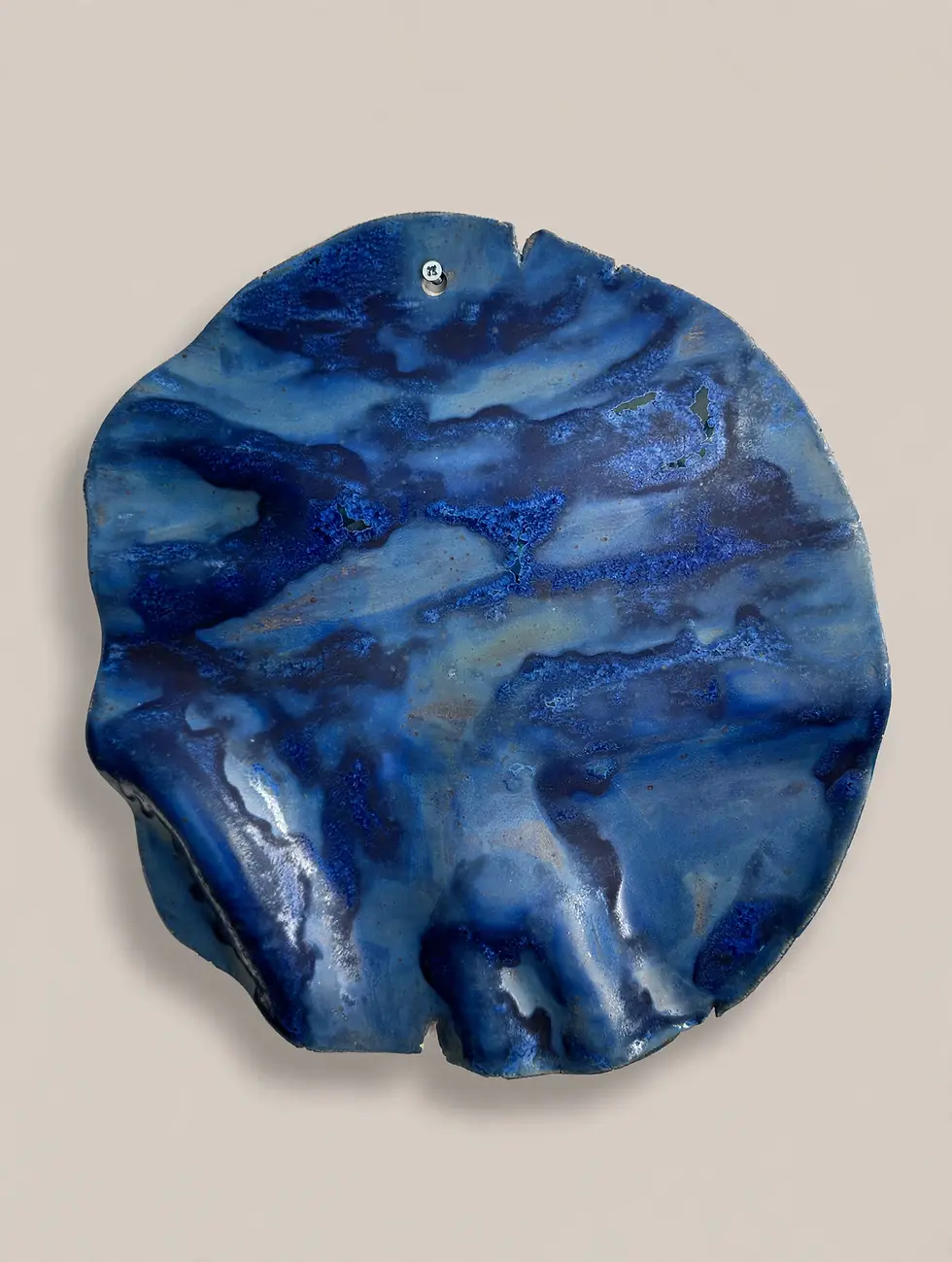Miniature : Drapée Azurite II - Sculpture murale en céramique