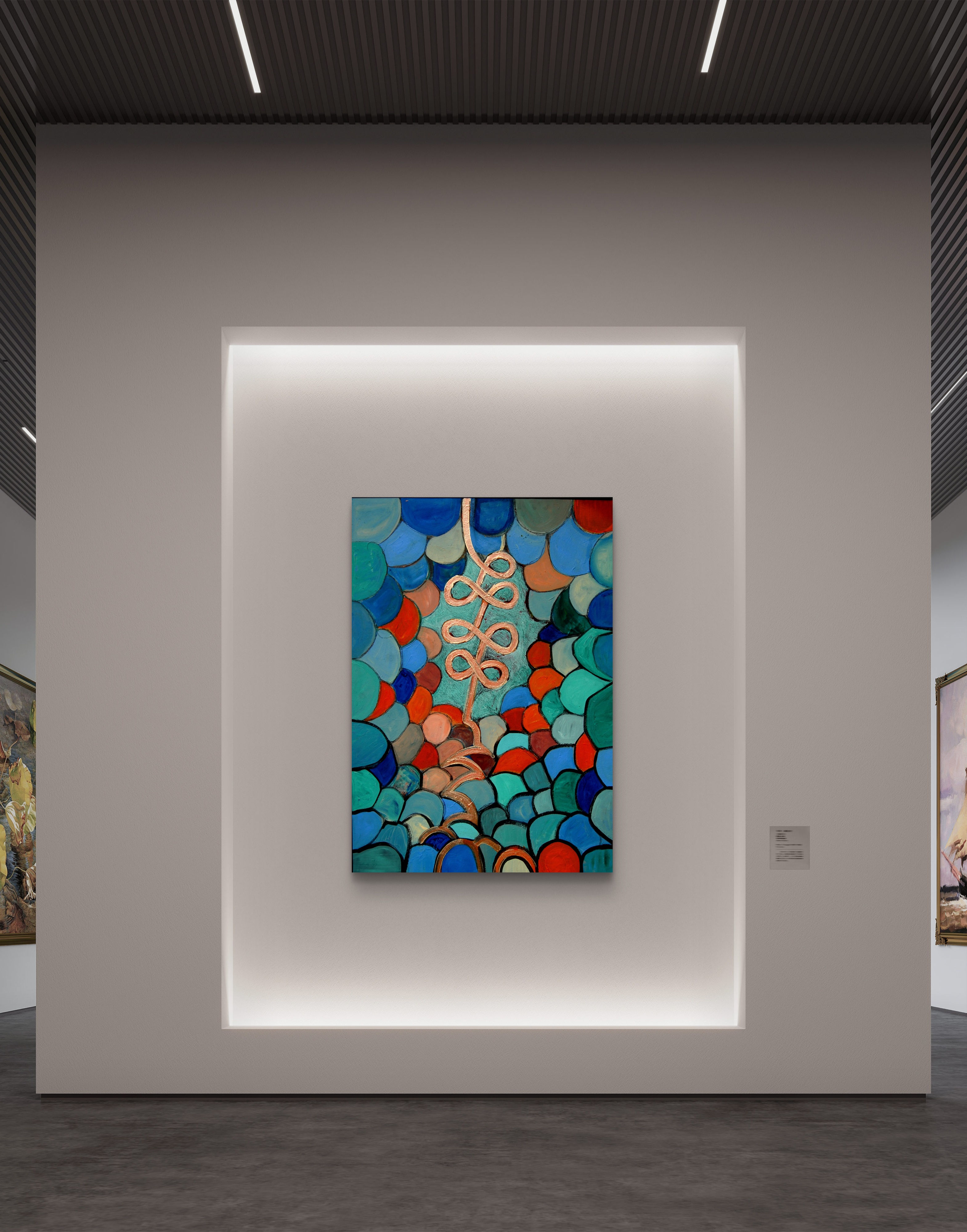 Golden nadi, acrylics on cardboard, 2024