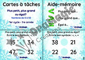 Cartes à tâches - Plus petit - plus grand - égal - 0-50