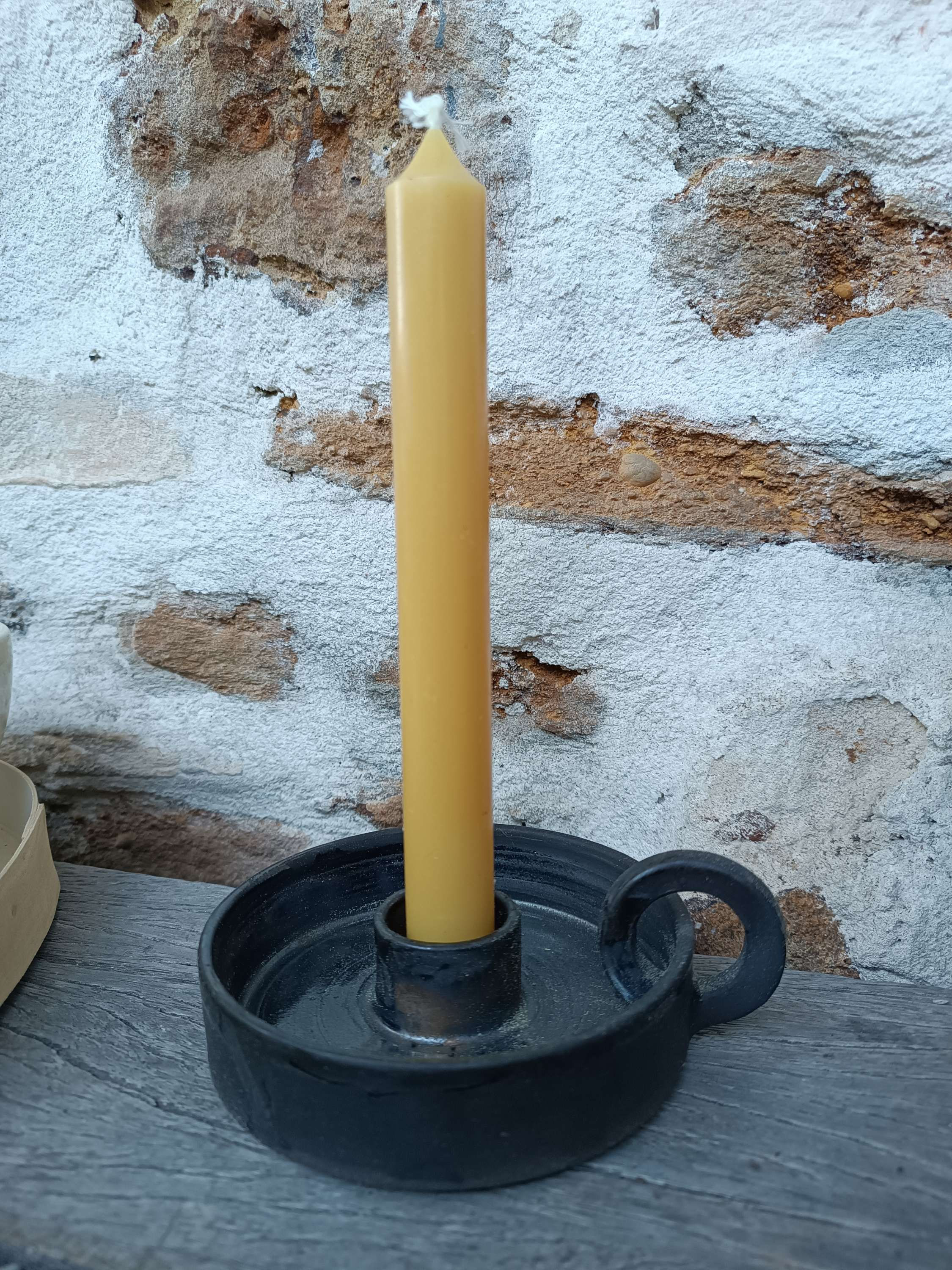 Bougeoir noir et bronze