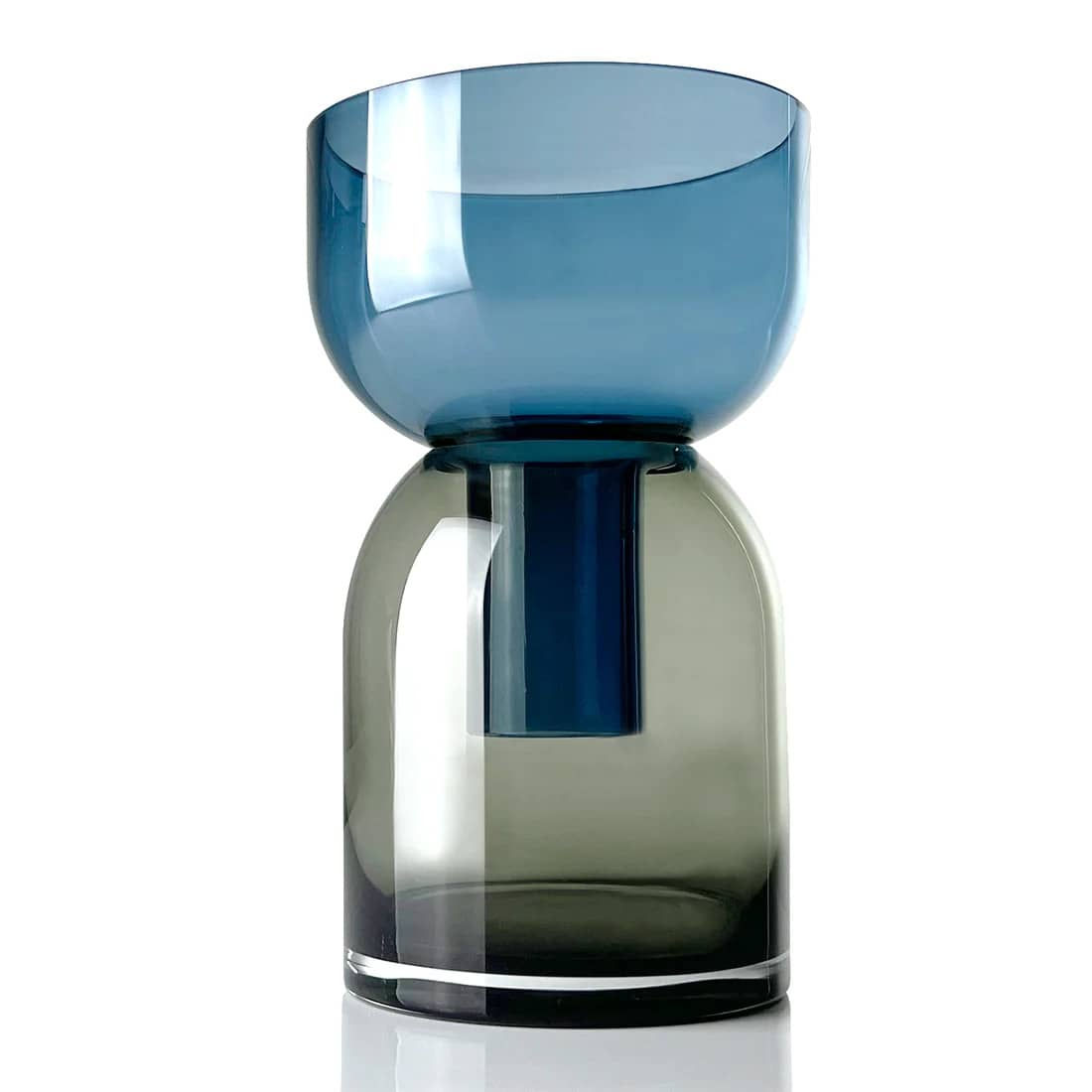 Flip vase réversible bleu et gris