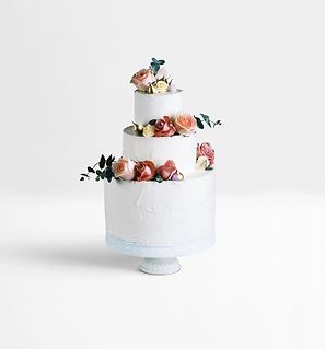Three-tier floral cake
