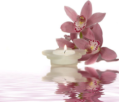 Peaceful Candle and Flowers