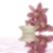 Peaceful Candle and Flowers