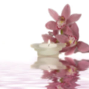 Peaceful Candle and Flowers