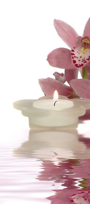 Peaceful Candle and Flowers 