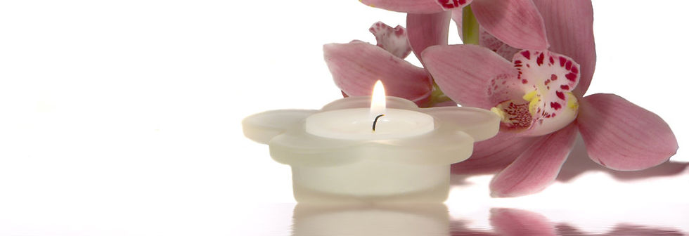 Peaceful Candle and Flowers