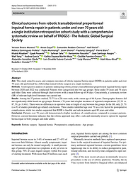 Clinical outcomes from robotic transabdominal preperitoneal inguinal hernia repair in patients under and over 70 years old: