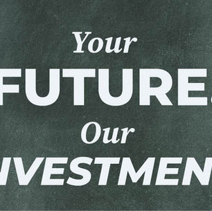 Text reading "NEW SCHOLARSHIP ALERT!" on a chalkboard background with a graduation cap. Details about a full-ride scholarship from UFCW.