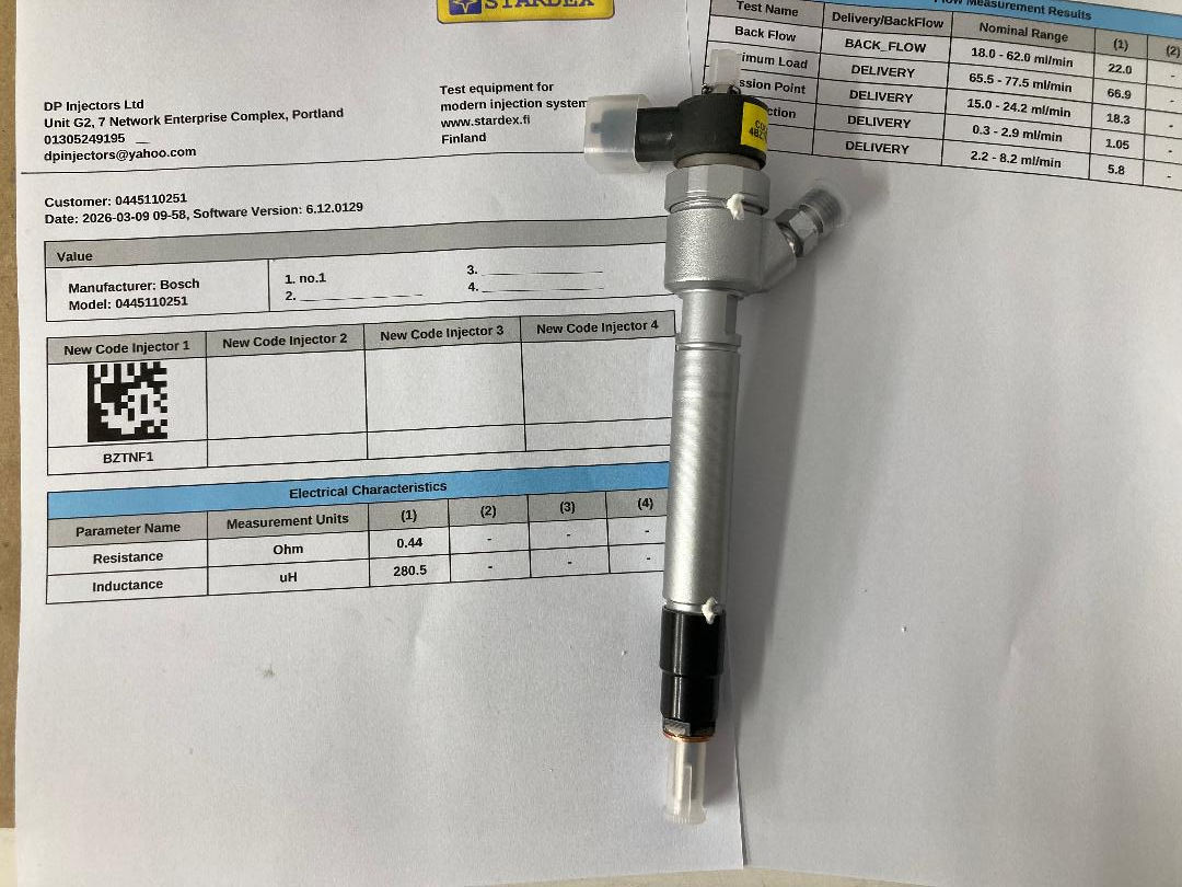 Bosch 0445110251 Remanufactured Common Rail Diesel Fuel injector