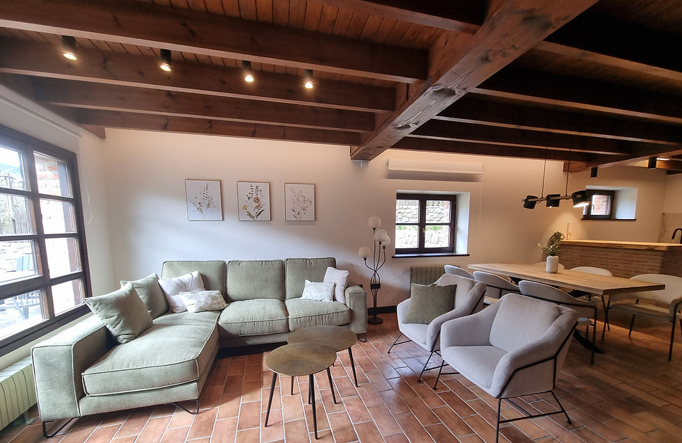 Salón comedor de la casa rural con todas las comodidades para sentirte como en casa