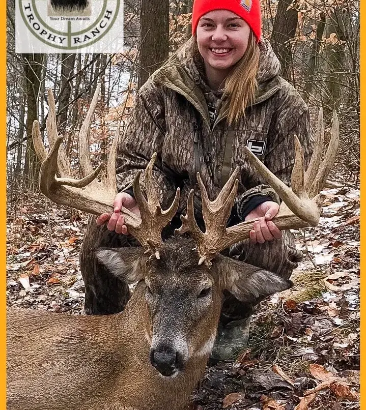 great big deer and hunter