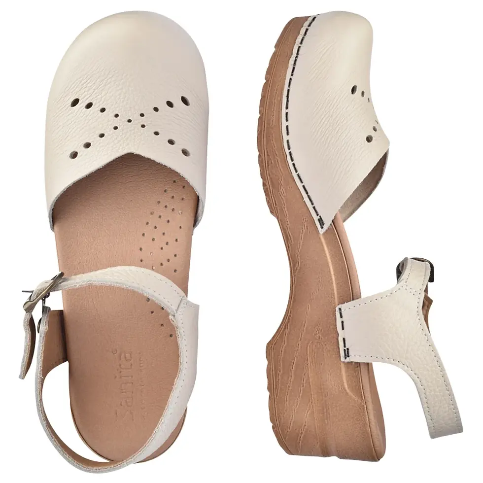 Miniaturebillede: Sanita Dame Træsko Sandal - Sella - Hvid