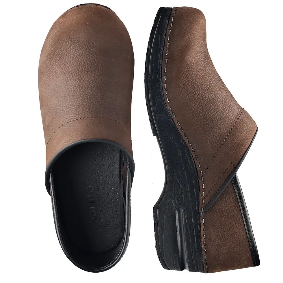 Miniaturebillede: Sanita Herre Træsko - Oil - Brun