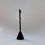 Thumbnail: side view of gold wire earrings on black velvet earring stand with off white background 
