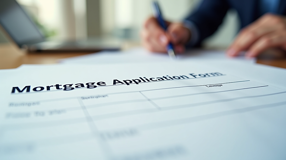 Close-up view of a mortgage application form with a pen