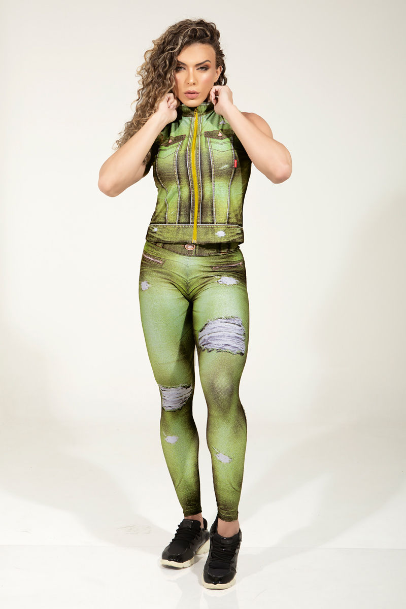 Miniatura: Colete Fitness Fake Jeans Boreal Verde Dynamite