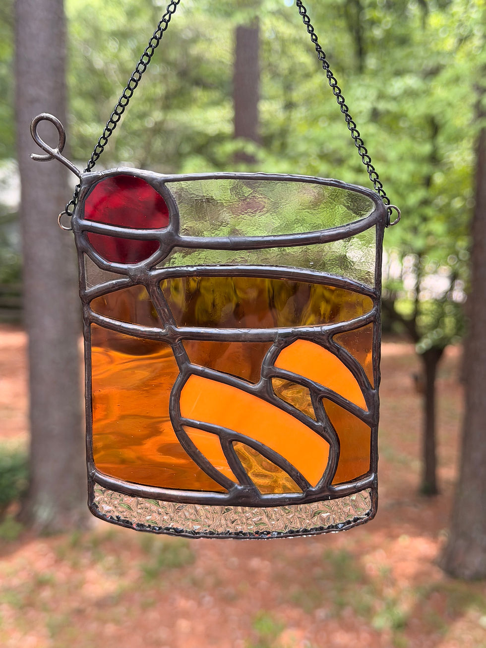 Old Fashioned stained glass cocktail