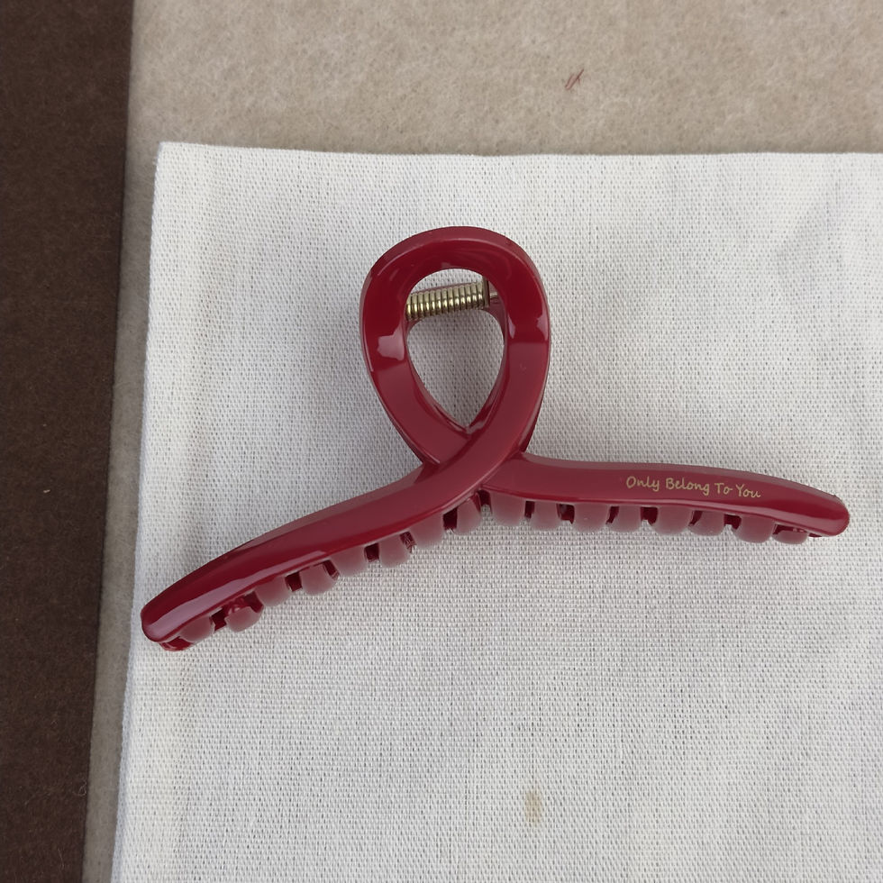 Miniature : French Red Collection! Large Grip Letters Gold Label Back Head Updo Shark Clip H