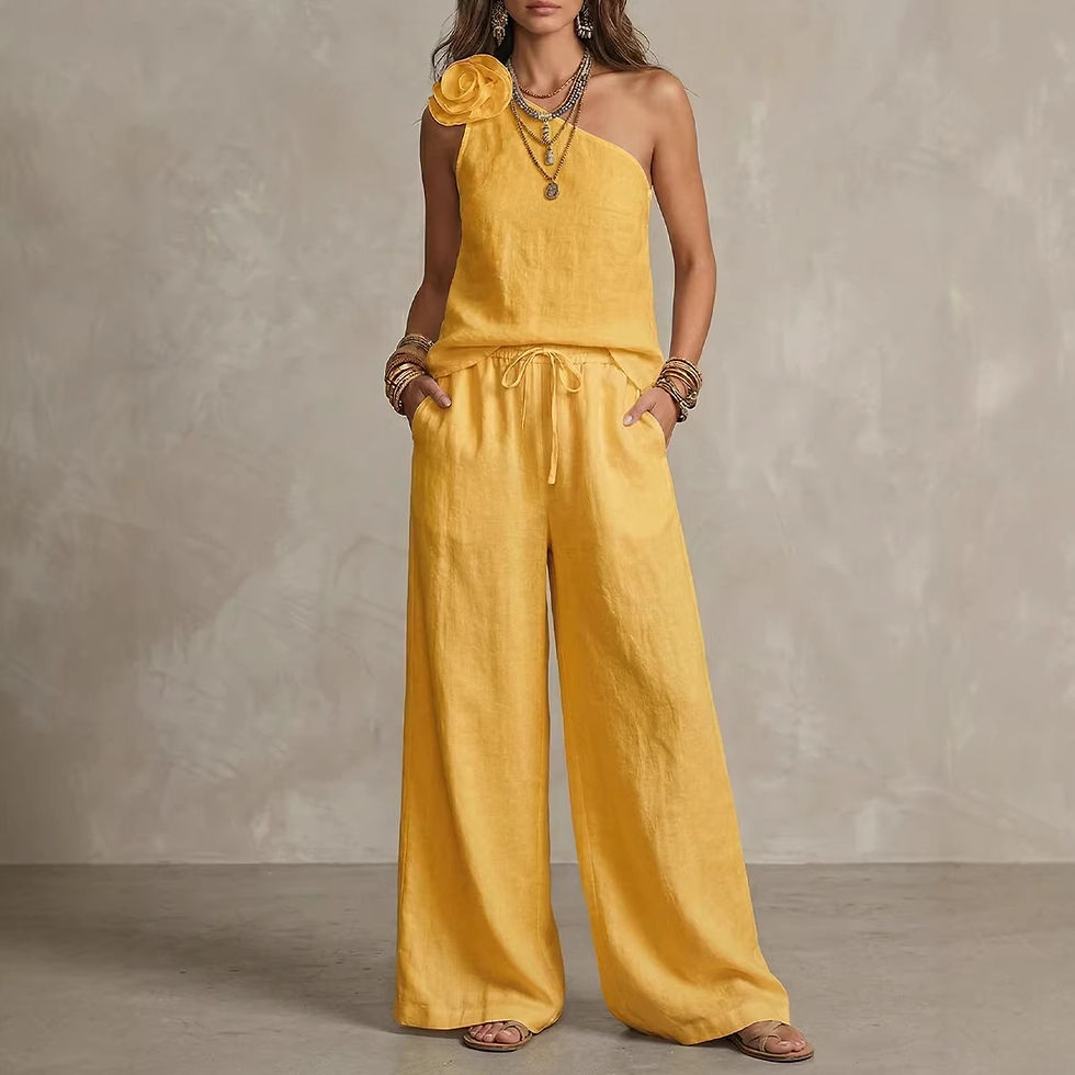 Thumbnail: Sexy Urban-Style Linen Loose-Fit Sleeveless Pantsuit