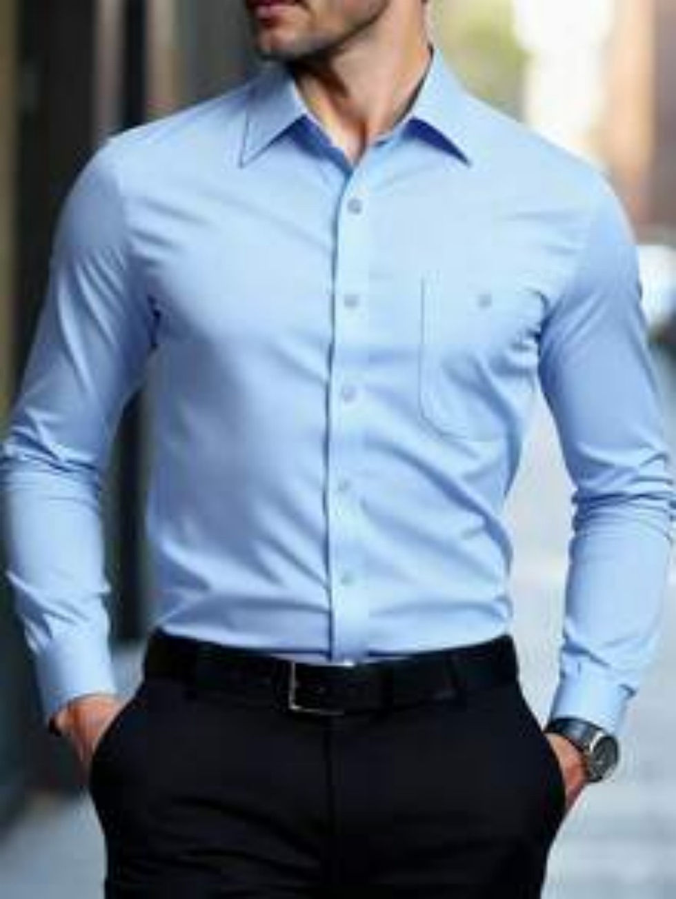 Thumbnail: 2025 men's casual multifunctional long sleeved wrinkle free solid color elastic 