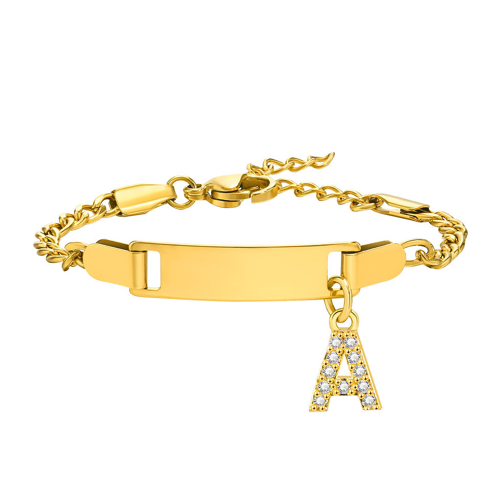 Thumbnail: Vnox Free Custom Boy Girl Name Bracelets, Anti Allergy Stainless Steel Figaro Ch