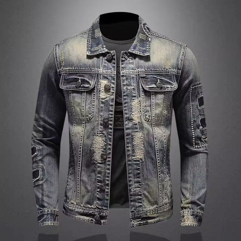 Thumbnail: 2025 Men's Autumn Winter Brand Casual Cotton Jacket with American Retro Motorcyc