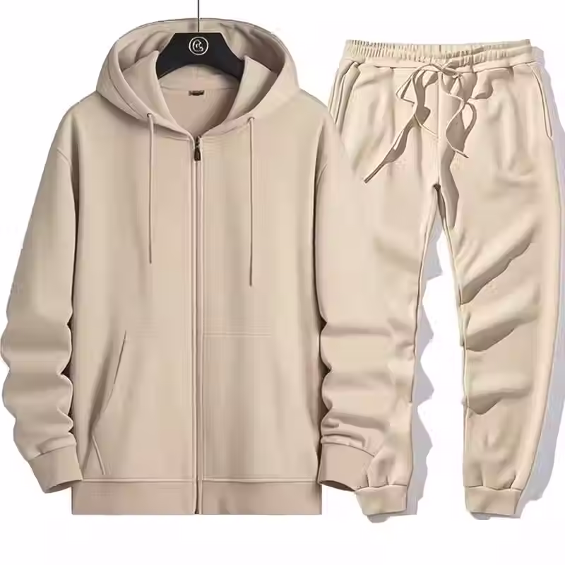 Thumbnail: Men´s  Fleece Lined Set  Outfit Solid Color Knitted Sleeve