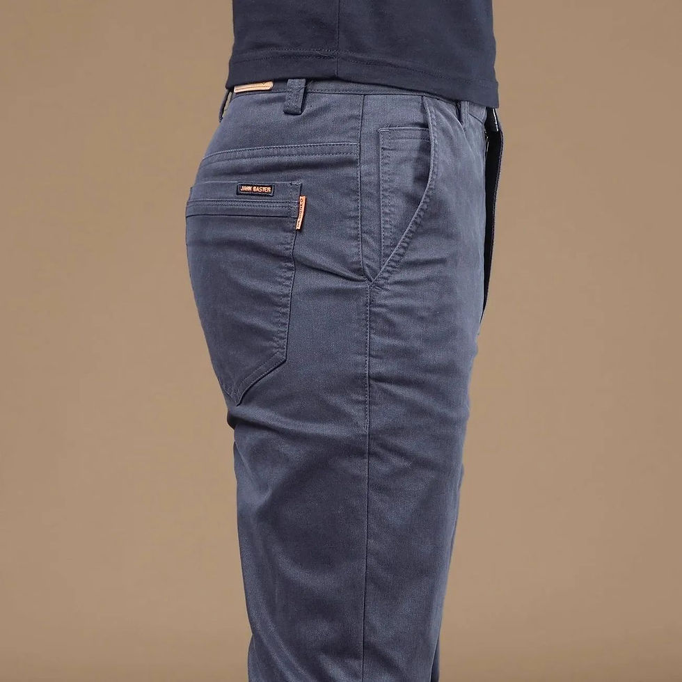 Thumbnail: Cotton Men's Casual Pants Trendy Versatile Elastic Light Busine