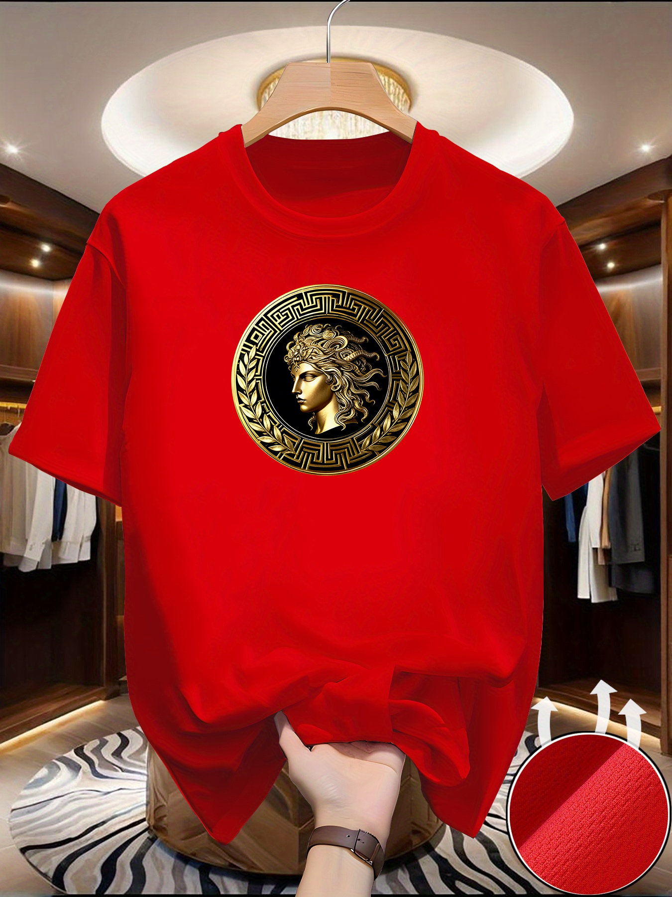 Men's Side face beauty print T-shirt Summer Outdoor Casual Sports Quick Drying S