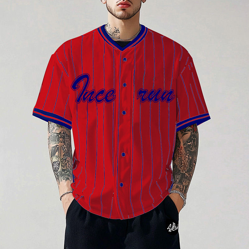 Miniature : INCERUN Tops American Style Fashion Men Striped Printed Contrast Splicing Shirt 