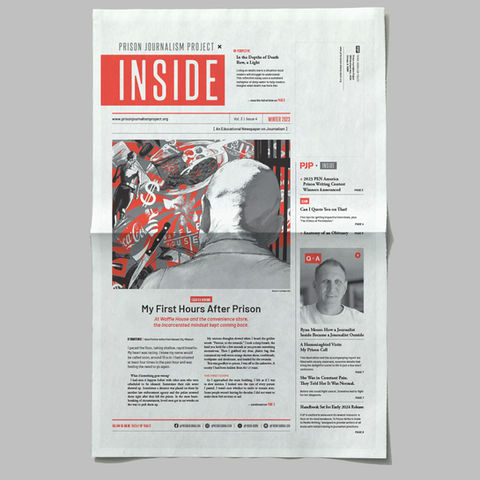 Newspaper cover design: My First Hours After Prison
