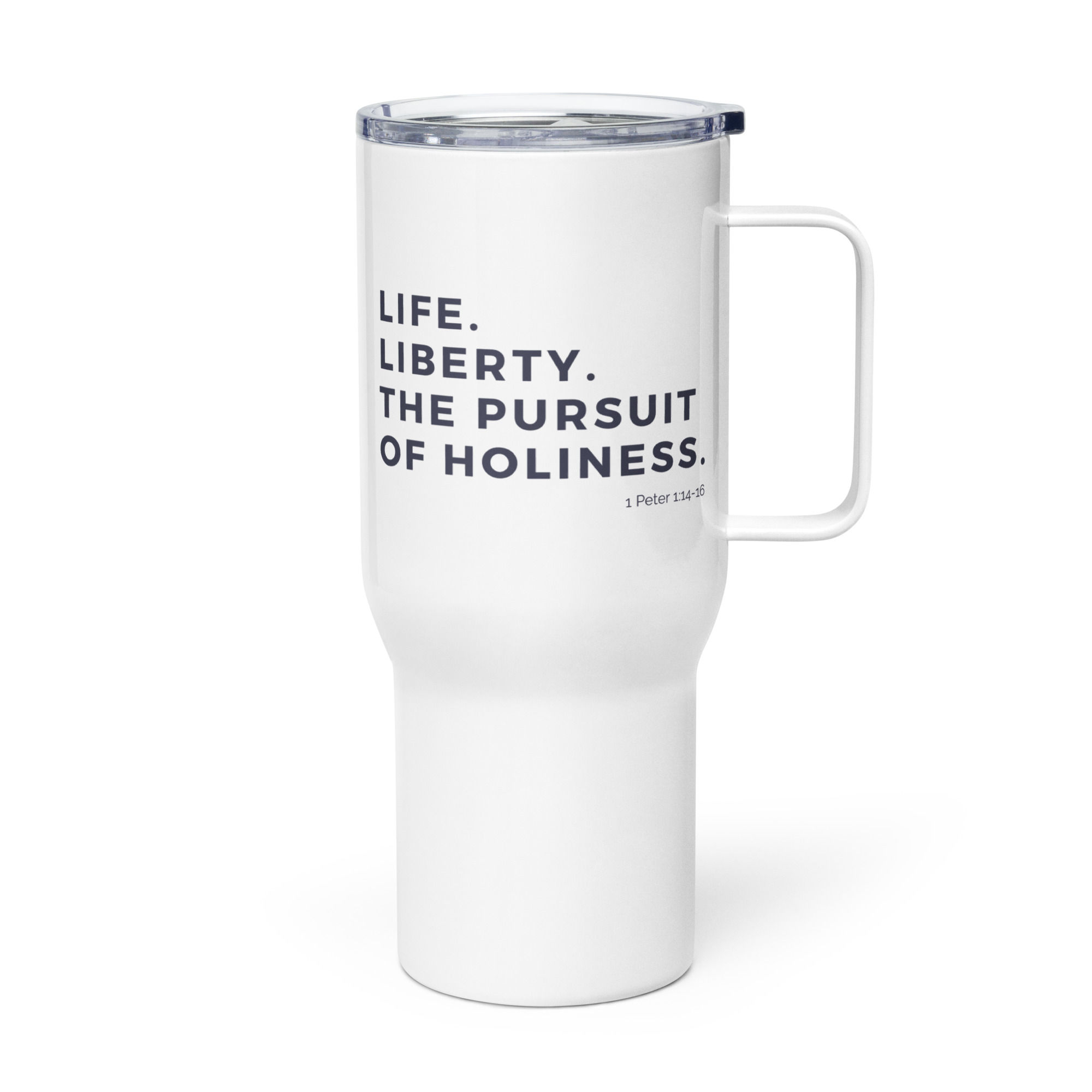 Pursuit Of Holiness Travel Mug Navy