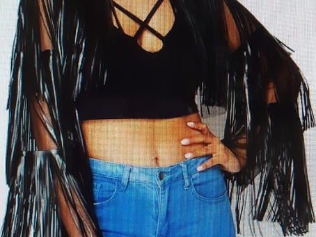 Black Fringe Crop Jacket