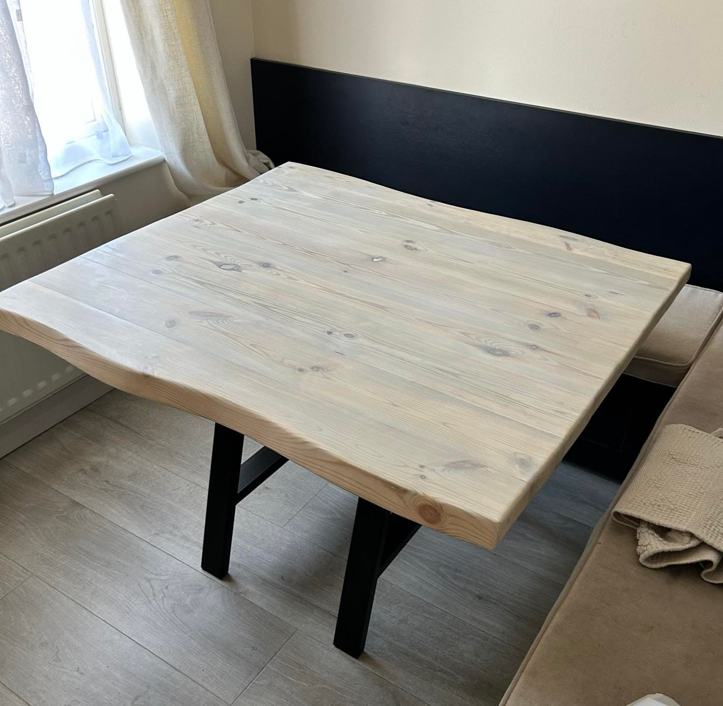 Wavy Edge Rustic Solid Wood Dining Table