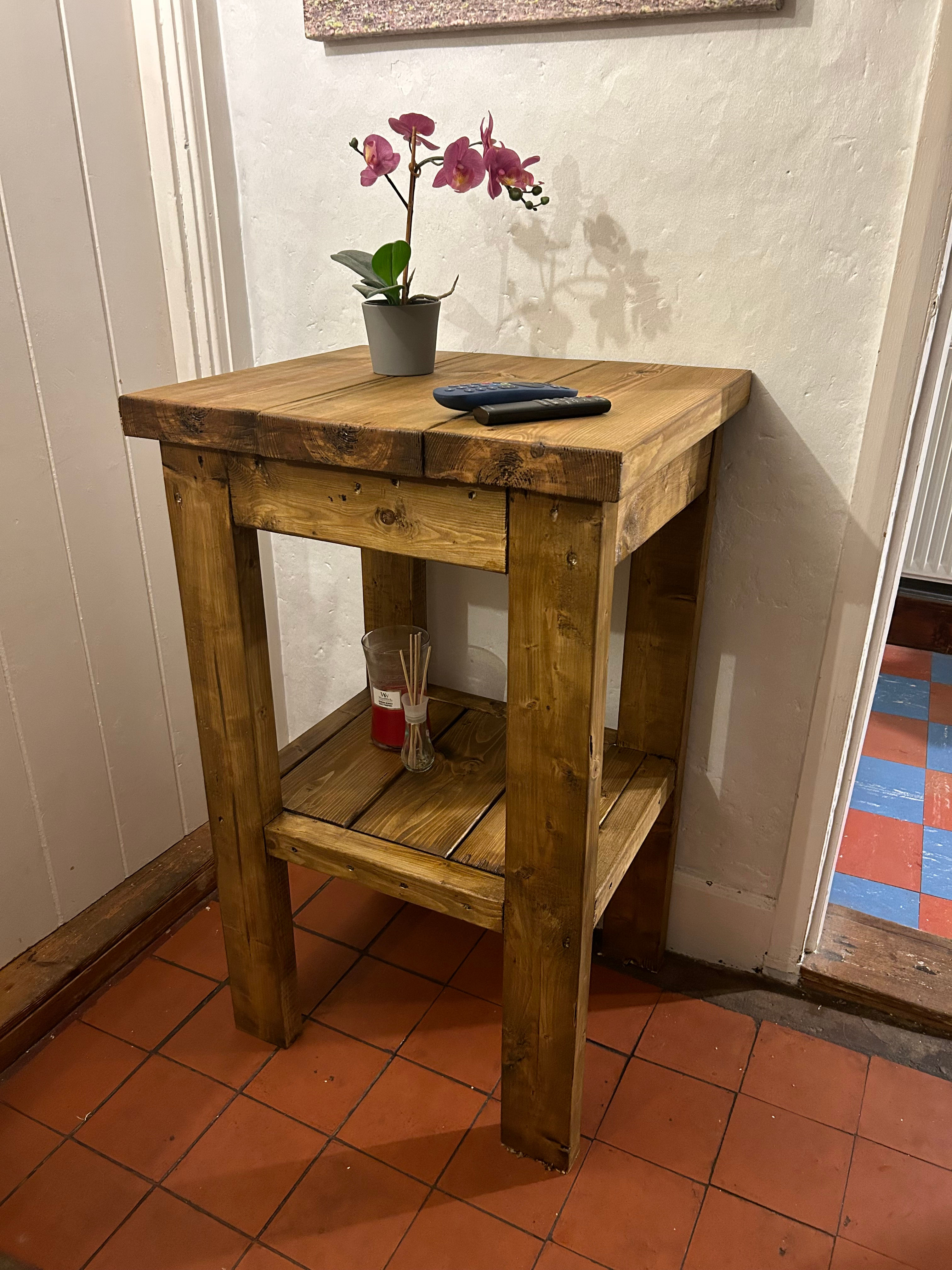 Rustic Handmade Solid wood Side Table