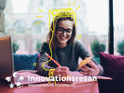 Elev som skriver. Arbetar med Innovationsresan från Unga Innovatörer.