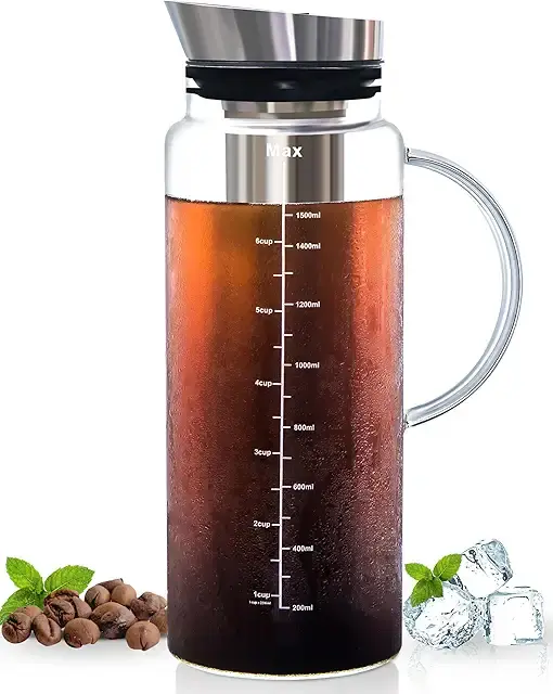 herbal tea infusion glass pitcher