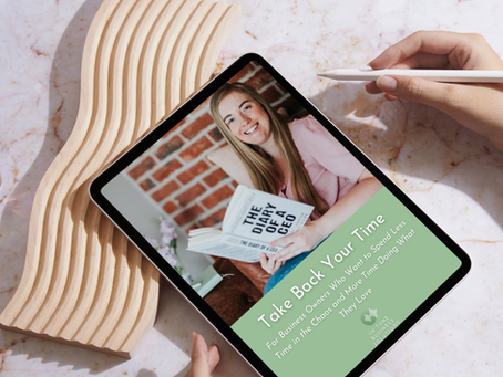 A Director of a company reading a Take Back Your time workbook on her iPad in a calm space