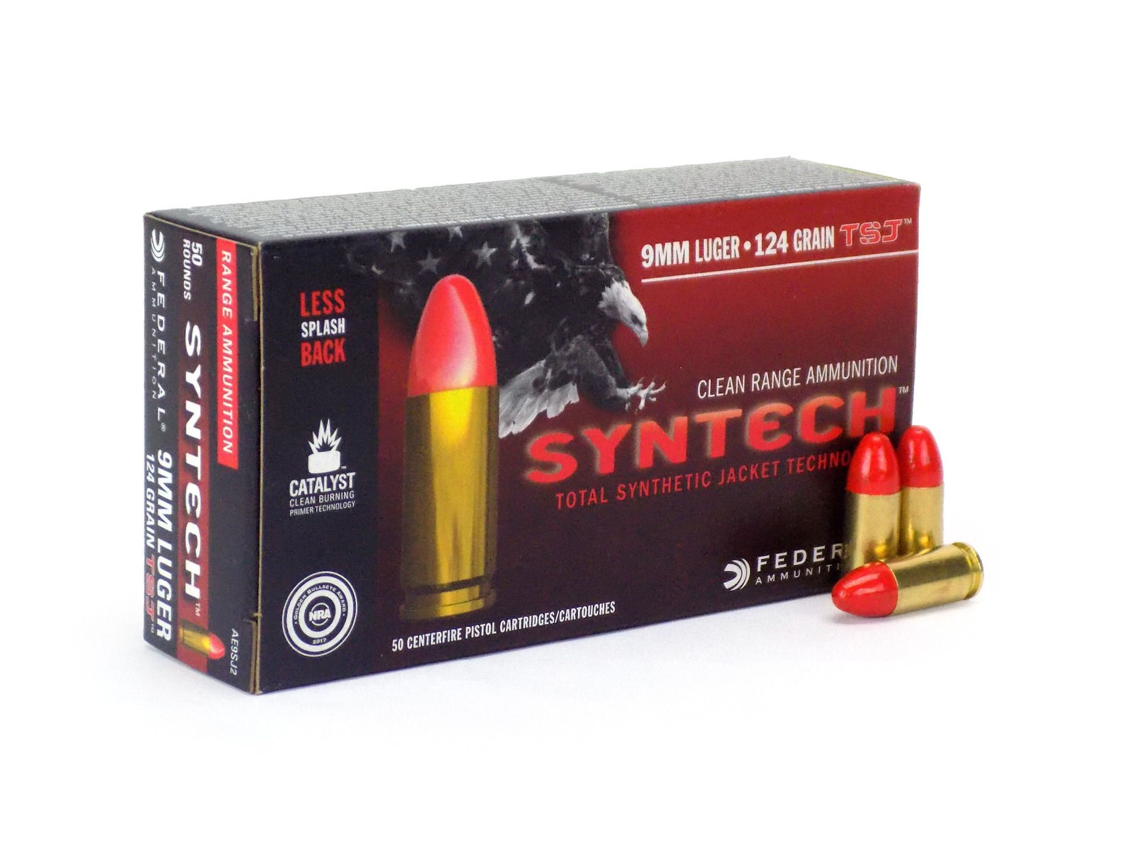 Federal American Eagle Syntech 9mm Luger 124 Gr TSJ (Box)