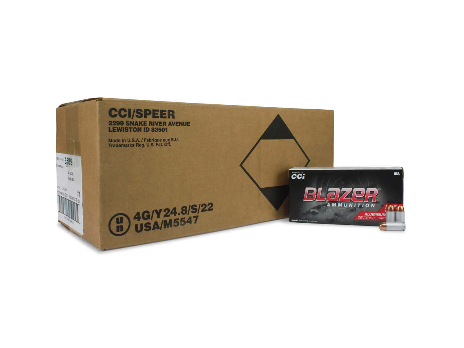 CCI Blazer 40 S&W 165 Gr FMJ Aluminum (Case)