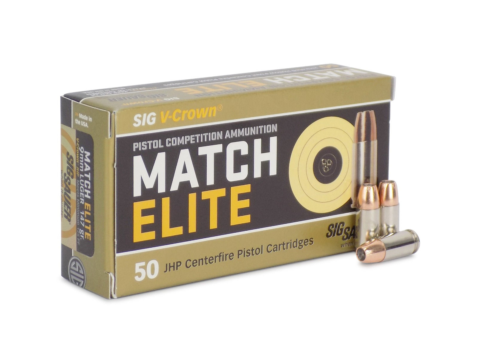 Sig Sauer Match Elite 9mm 147 Gr JHP (Case)