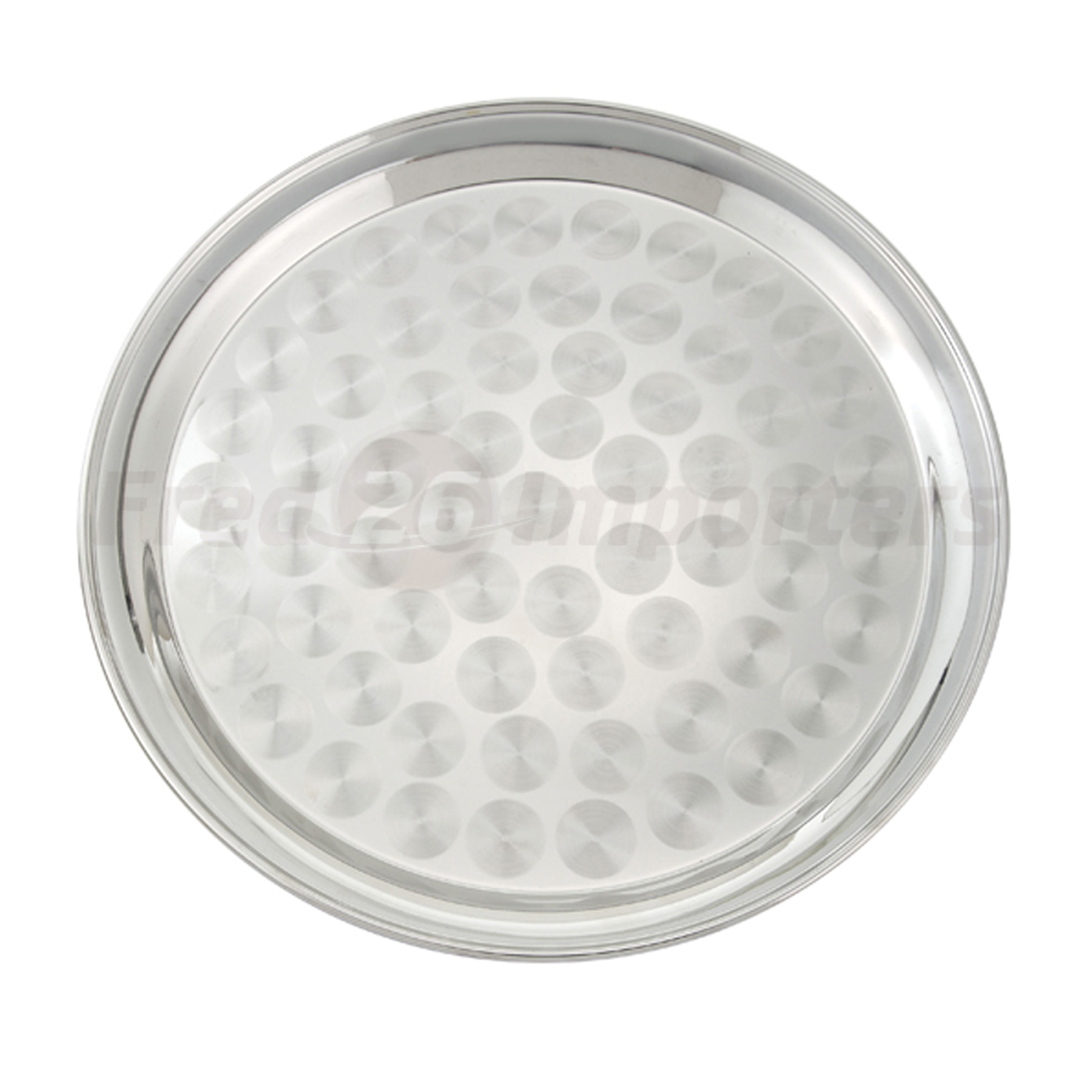 16" Swirl Round Service Trays, Stainless Steel