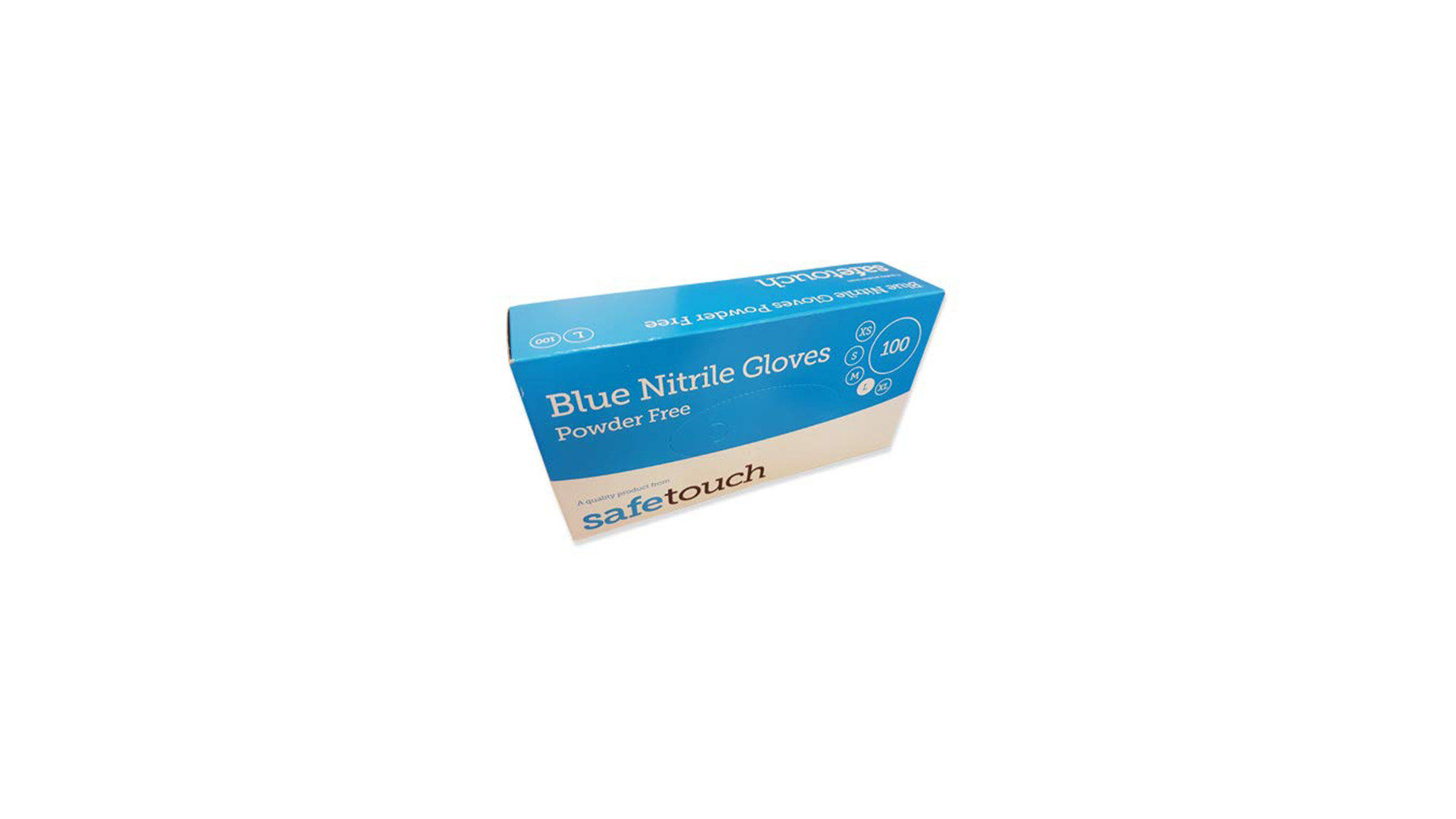 SafeTouch Nitrile Powder Free Disposable Gloves Blue Medium Size Pack of 100