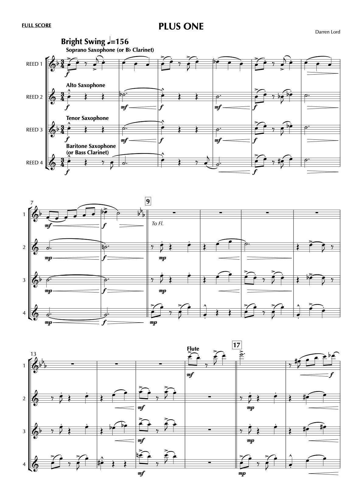 PLUS ONE for Woodwind Doubler Quartet