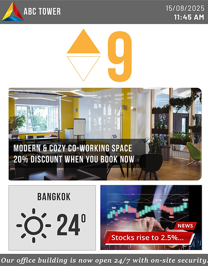 elevator screen layout